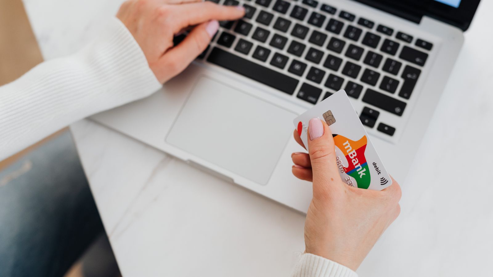 Making an online payment on a laptop
